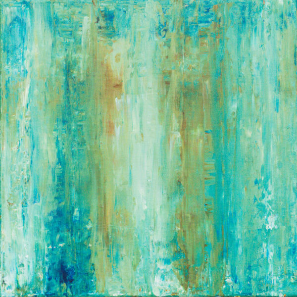 Blue Green Abstract original acrylic painting by Jamaal Malik featuring layered blue and green tones with expressive texture and contemporary abstract composition.