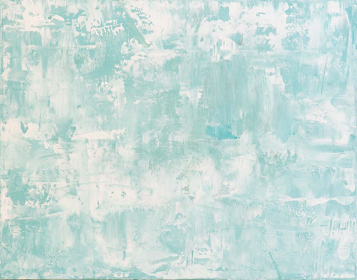 Ocean Waves original mixed media abstract painting by Jamaal Malik featuring layered coastal blues, whites, and textured ocean-inspired forms.
